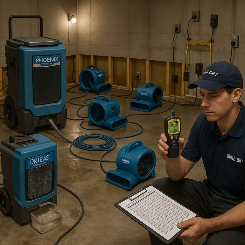 Structural Drying and Dehumidification process in Cool, CA